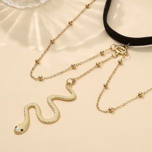 Open Snake GOLD Anklet  Punk Adjustable Retro Jewelry Women Vintage Alloy Plated